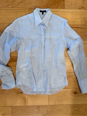 Audrey Talbott Light Blue Linen Blouse